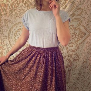 Floral button down maxi skirt